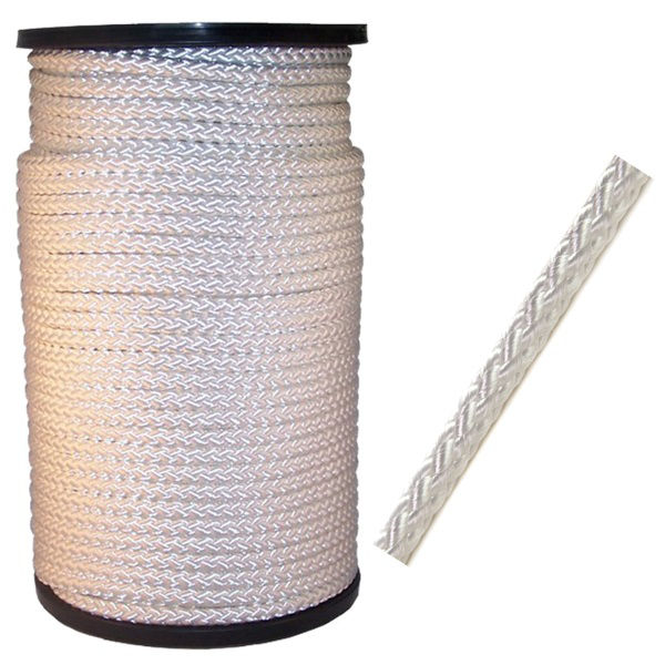 Afbeeldingen van Nylon touw wit, gevlochten, 1mm, 100m