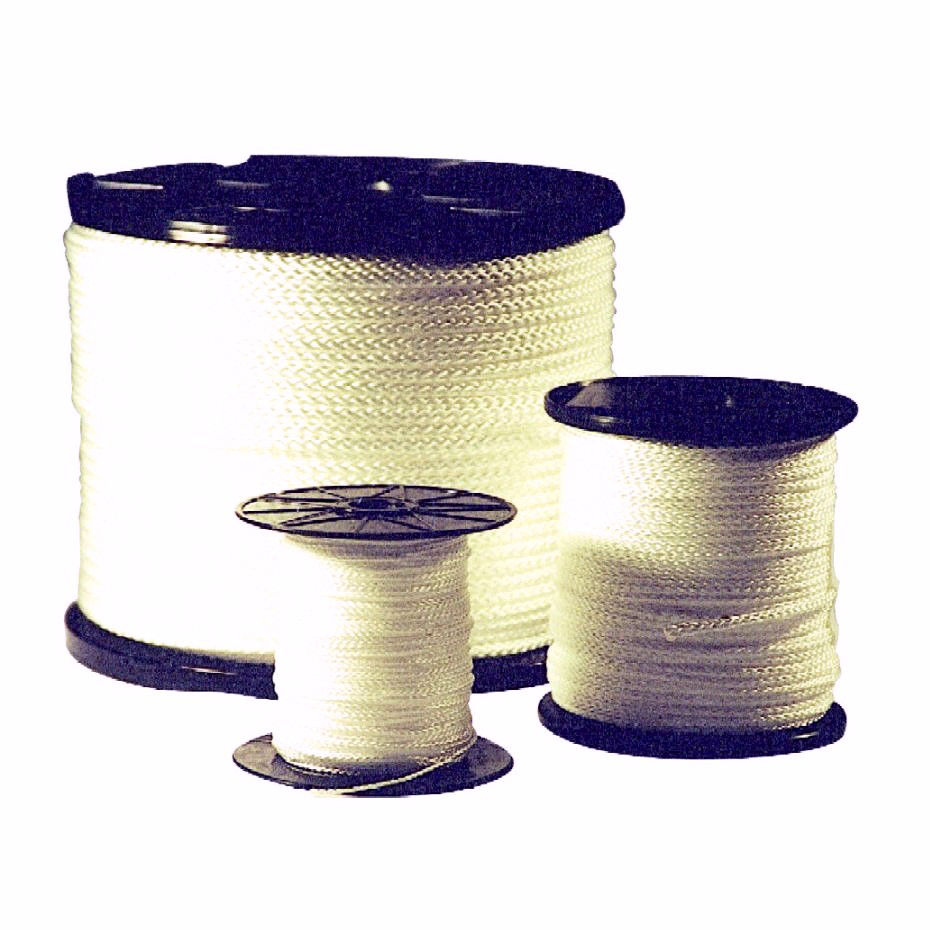 Afbeeldingen van Nylon touw wit, geslagen, 16mm, 220m.