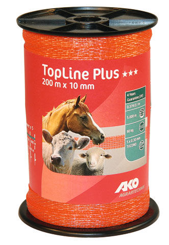 Afbeeldingen van AKO TopLine Plus schriklint oranje 1cm-200m