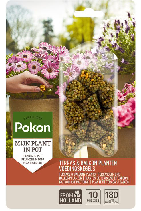 Afbeeldingen van Pokon Terras & Balkonplanten Voeding Langw.Kegels (10st)