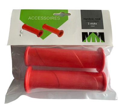 Afbeeldingen van Handvat rond -MM-, ROOD  (2 stuks)