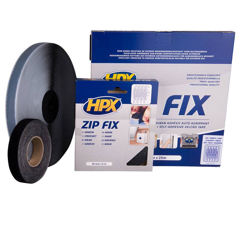 Afbeeldingen van Zip fix klittenband -ZWART- 20mm x 5m.