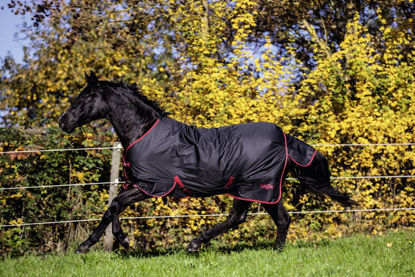 Afbeeldingen van Paardendeken Outdoor RugBe Zero.1 zwart/rood