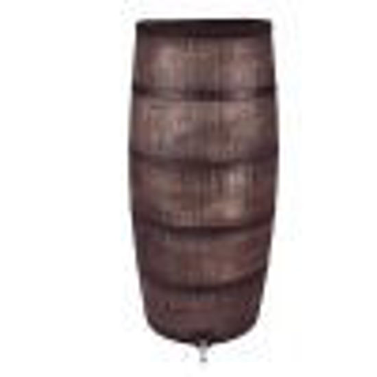 Afbeeldingen van Roto regenton -slim- houten look bruin +kraan 500L