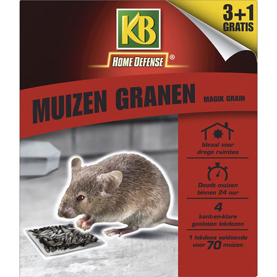 Picture of KB Muizen Granen Alfachloralose Kant-en-Klare Lokdoos 4st 'M