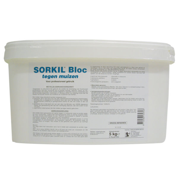 Afbeeldingen van Sorkil BLOC (21gr.) tegen muizen, emmer 5kg -Licentieplicht-