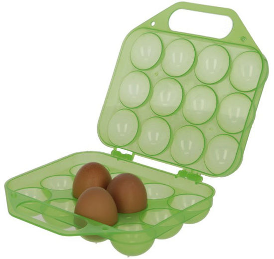 Afbeeldingen van Eierhouder van kunststof v. 12 eieren, groen