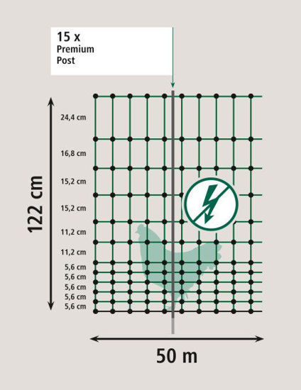 Afbeeldingen van AKO PoultryNet Premium niet elektrificeerbaar 50m