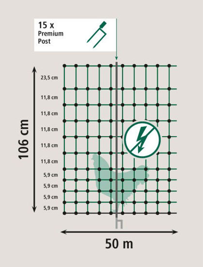 Afbeeldingen van AKO PoultryNet Premium niet elektrificeerbaar 50m