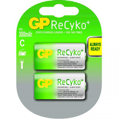 Afbeeldingen van Batterij oplaadbaar GP ReCyKo+ C- x2st