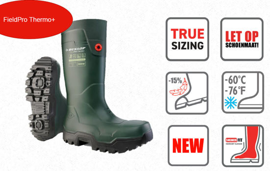 Afbeeldingen van Dunlop FieldPRO Thermo+ fullsafety Dark Green/Black, 46