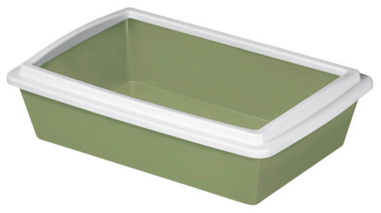Afbeeldingen van Kattenbak met rand 51x35x13cm, op kleur gesorteerd