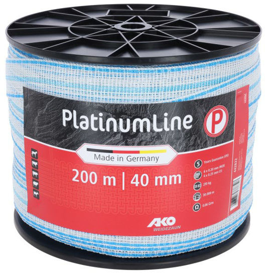 Picture of AKO PlatinumLine schriklint 40 mm wit/blauw-200m