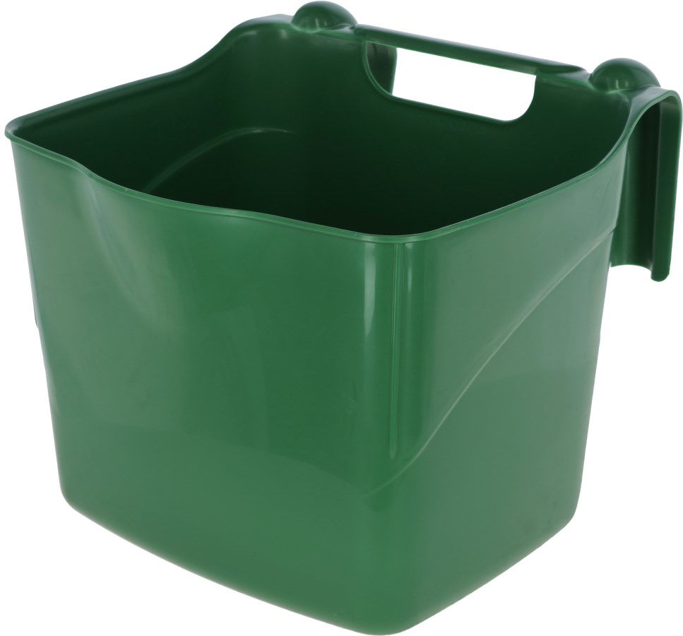 Afbeeldingen van Voerbak kunststof -HangOn- GROEN 22L