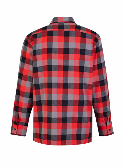Afbeeldingen van Flaneloverhemd Dawson, ruit rood/zwart des.43 maat L