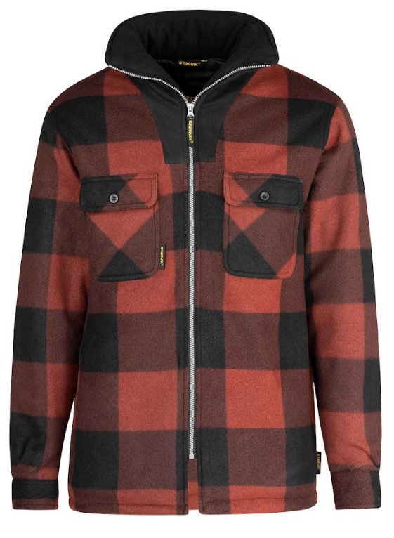 Afbeeldingen van Houthakkers Fleecevest Stanley Thermo rood, gevoerd. -XL