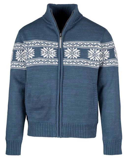 Afbeeldingen van Wintervest, Jarno, Noors gebreid, gevoerd, Blauw, mt 4XL