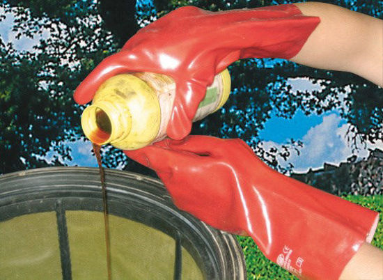 Afbeeldingen van Handschoen PVC rood 35cm.