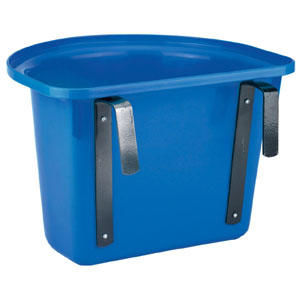 Afbeeldingen van Voerbak met ophanghaken, halfrond, blauw 12L