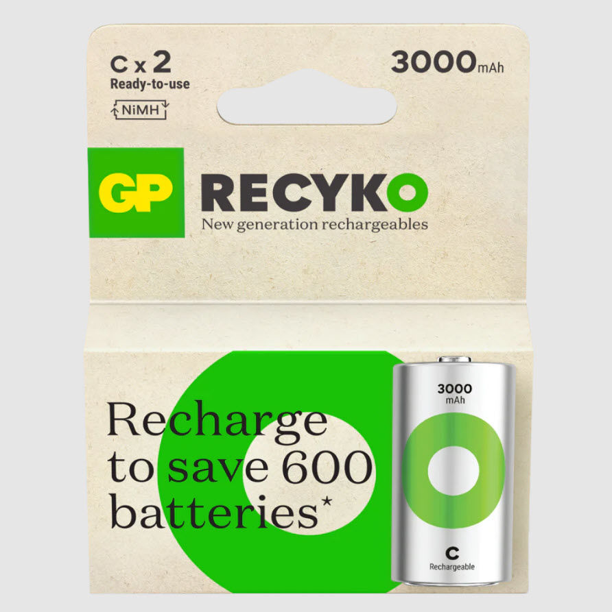 Afbeeldingen van Batterij oplaadbaar GP ReCyKo+ C- x2st