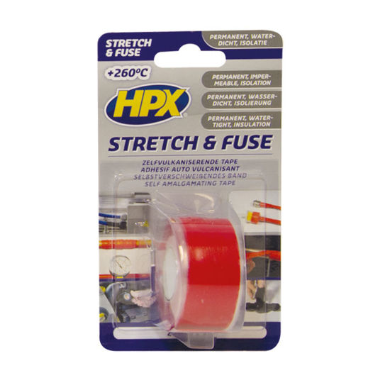Afbeeldingen van Stretch&Fuse reparatietape silicone ROOD 25mm x 3m.