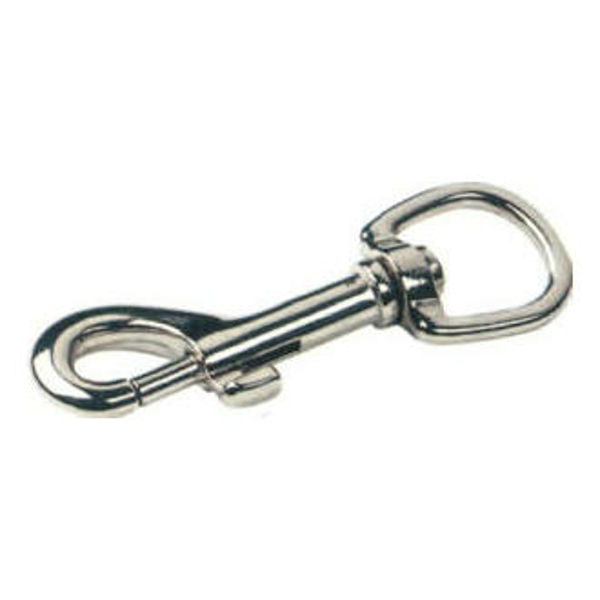Afbeeldingen van Musketon vernikkeld 5/8" (wervel 16mm) (per stuk gelabeld)