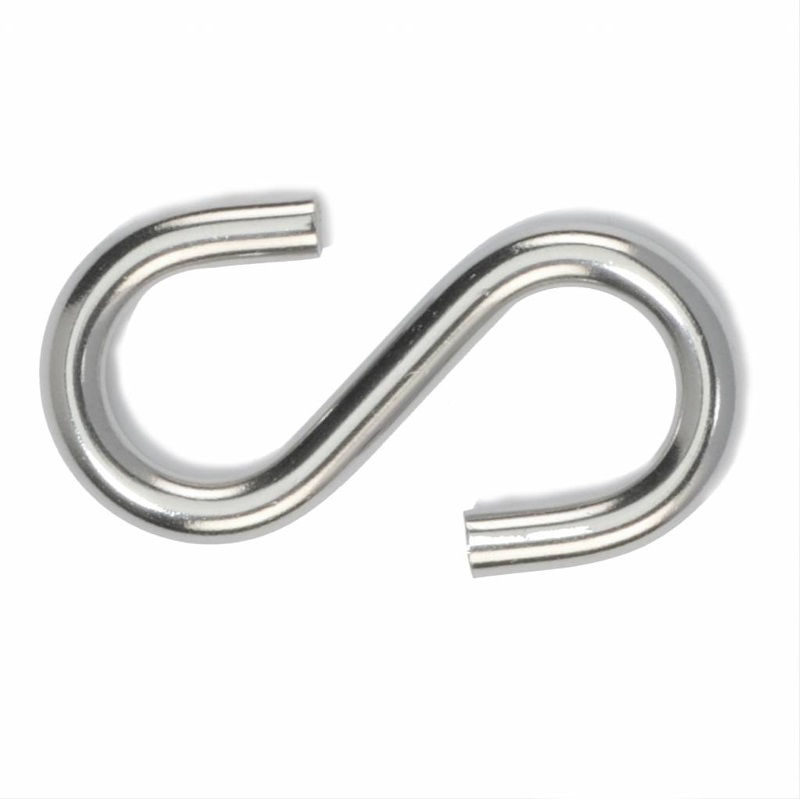 Afbeeldingen van S-haak, -RVS-, 6mm (per 2 stuks gelabeld)