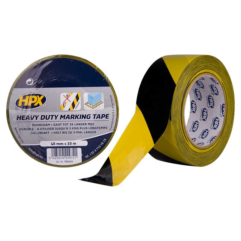 Afbeeldingen van Zelfklevende afzettape Heavy Duty geel/zwart 48mm x 33m.