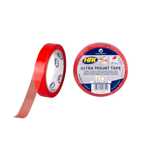 Afbeeldingen van Dubbelzijdig tape Ultra Mount TRANSPARANT 19mm x 10m.