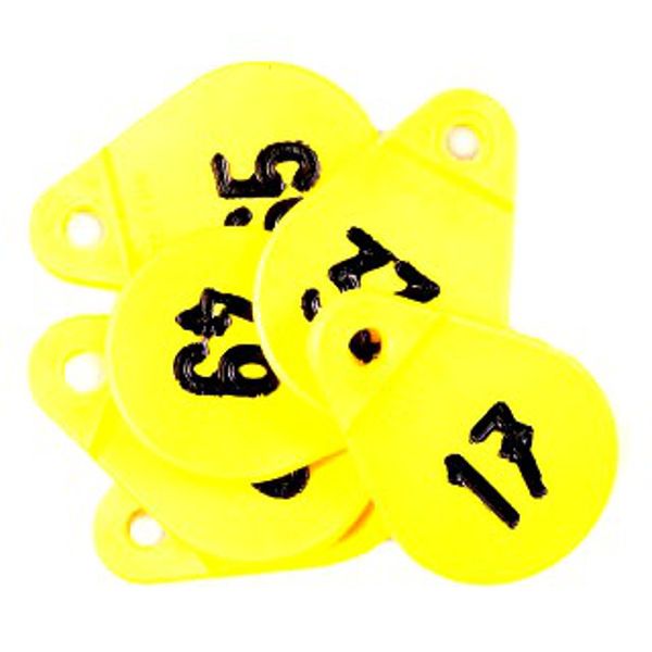 Afbeeldingen van Halsplaatje geel no.526t/m550