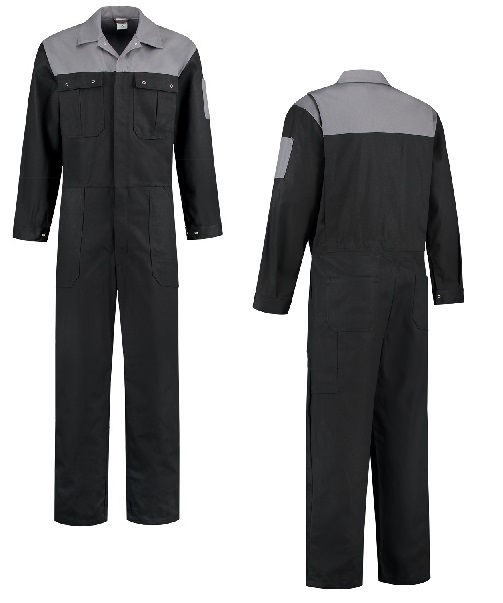 Afbeeldingen van Overall katoen zwart/grijs -44