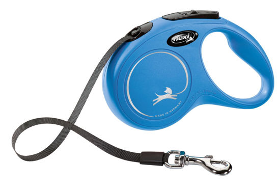 Afbeeldingen van FLEXI Rollijn NEW Classic band blauw S/5 meter tot 15kg.