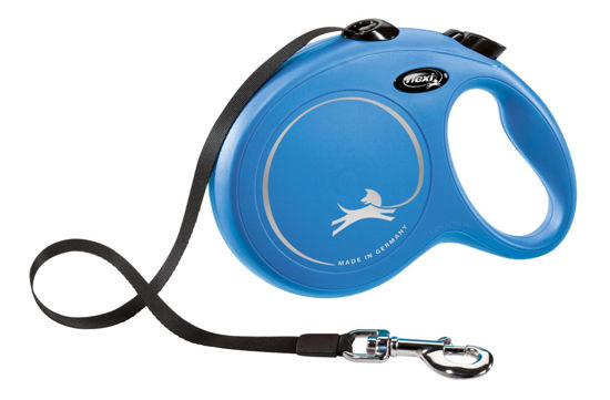 Afbeeldingen van FLEXI Rollijn NEW Classic band blauw L/8 meter tot 50kg.
