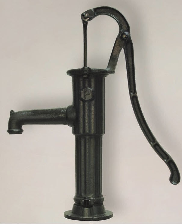 Afbeeldingen van Zwengelpomp met rondflens GROEN