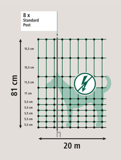 Afbeeldingen van AKO CampingNet 20meter 80cm groen dubbele pen