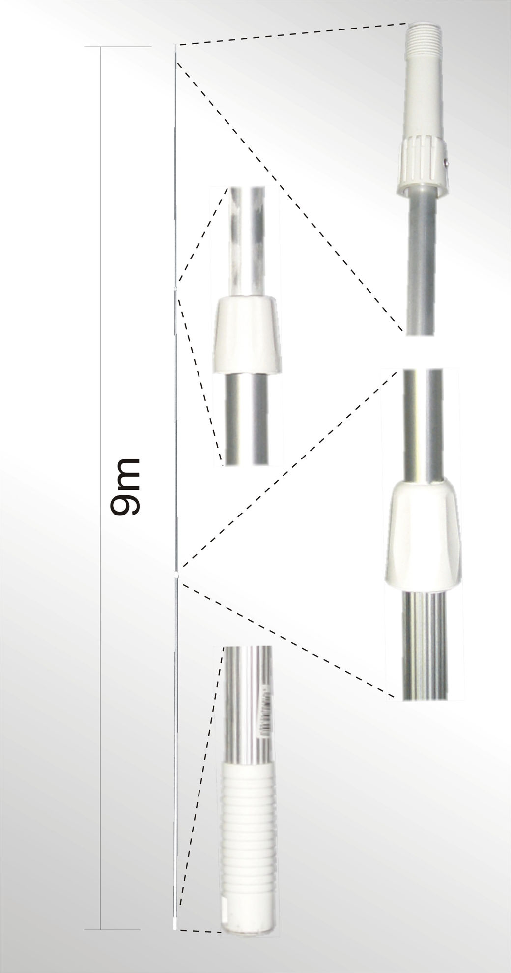 Afbeeldingen van Telescoopsteel aluminium 3 x 3.00m (= 9m)