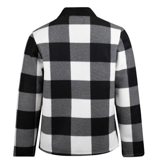 Afbeeldingen van Houthakkers Fleecevest London Zwart/wit blok, teddygevoerd