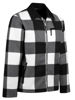 Afbeeldingen van Houthakkers Fleecevest London Zwart/wit blok, teddygevoerd
