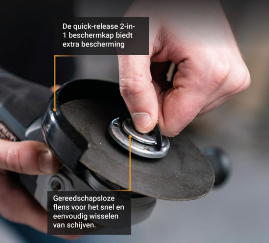 Afbeeldingen van Maxxpack 18V accu haakseslijper 125mm Brushles(body) Batavia