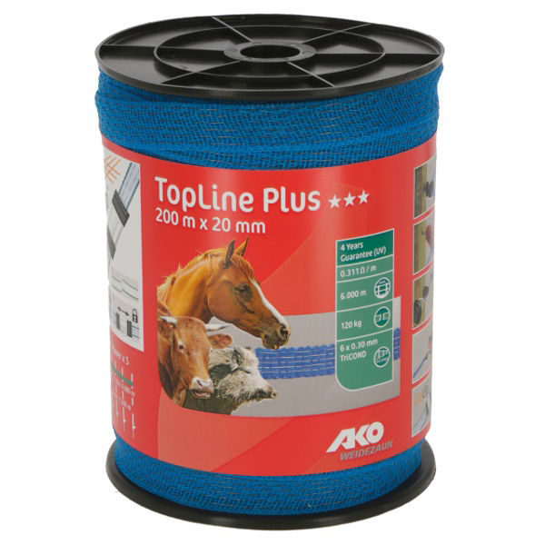 Afbeeldingen van AKO TopLine Plus schriklint blauw 2cm 200m