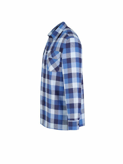 Afbeeldingen van Blouse flanel Storvik Dawson dessin Donkerblauw (blok)