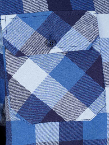 Afbeeldingen van Flaneloverhemd Dawson, Donkerblauw (blok), L