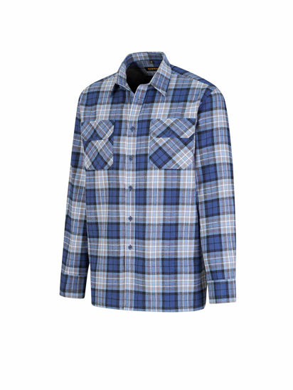 Afbeeldingen van Blouse flanel Storvik Dawson dessin blauw (ruit)