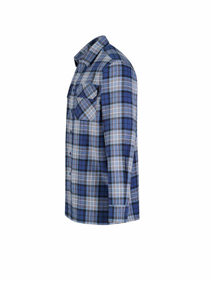 Afbeeldingen van Blouse flanel Storvik Dawson dessin blauw (ruit)
