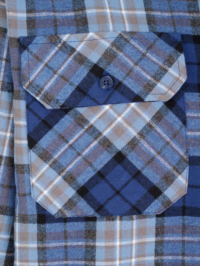 Afbeeldingen van Blouse flanel Storvik Dawson dessin blauw (ruit)