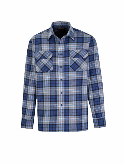 Afbeeldingen van Blouse flanel Storvik Dawson dessin blauw (ruit)