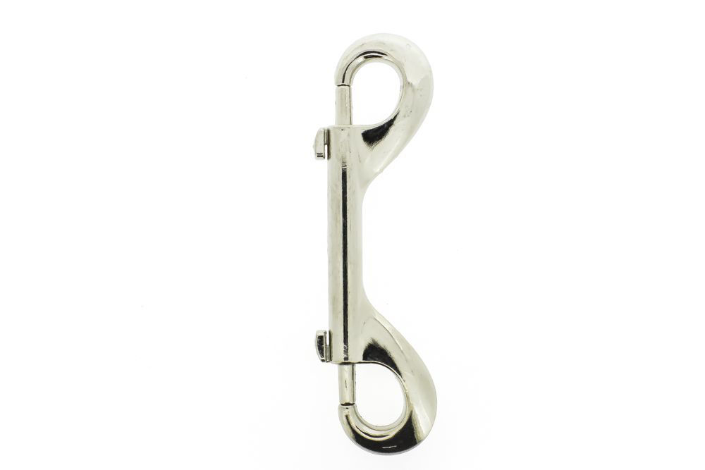 Afbeeldingen van Musketon vernikkeld, dubbele knip 118mm