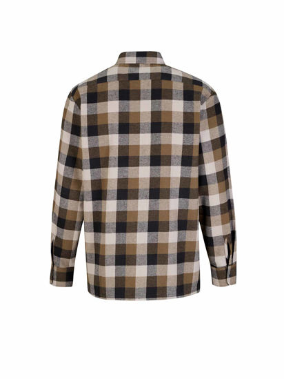 Afbeeldingen van Blouse flanel Storvik Dawson dessin olijf (blok)