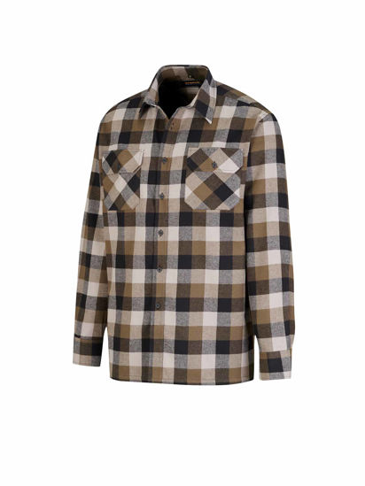 Afbeeldingen van Flaneloverhemd Dawson, olijf (blok) , XXXL