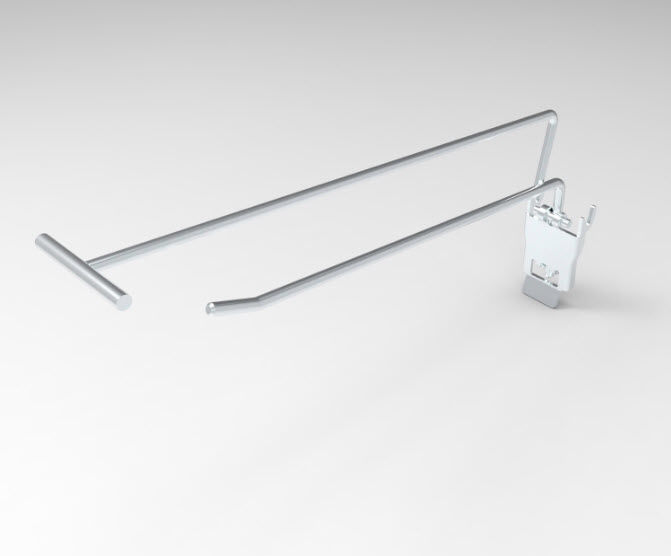 Afbeeldingen van Haak enkel 20 cm RL 4,8mm +T-bar, klap